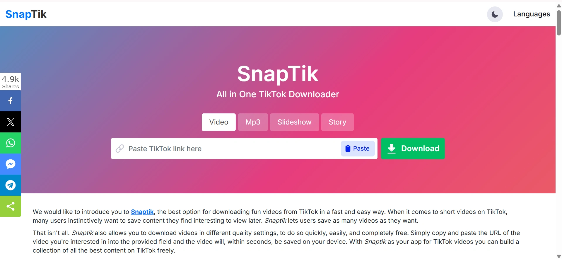 Snaptik Alternatif: Situs Download TikTok Tanpa Watermark Selain Snaptik