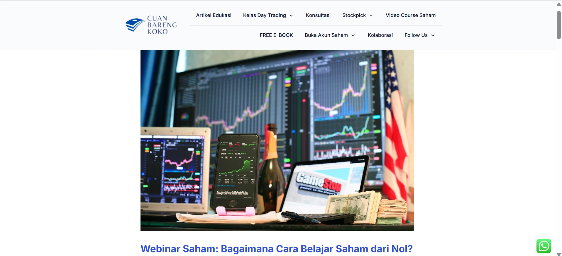 Webinar Trading Saham, Alternatif Modern Kursus Investasi